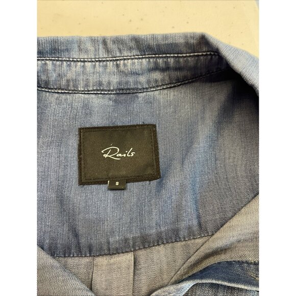 Rails Courtney Chambray‎ Released Hem Button Up Shirt Boxy Oversized Small - Picture 3 of 9